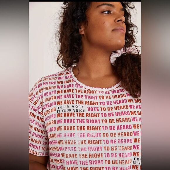 Anthropologie Maeve Right To Be Heard Your Vote Is Your Voice T Shirt - XS - Picture 3 of 13